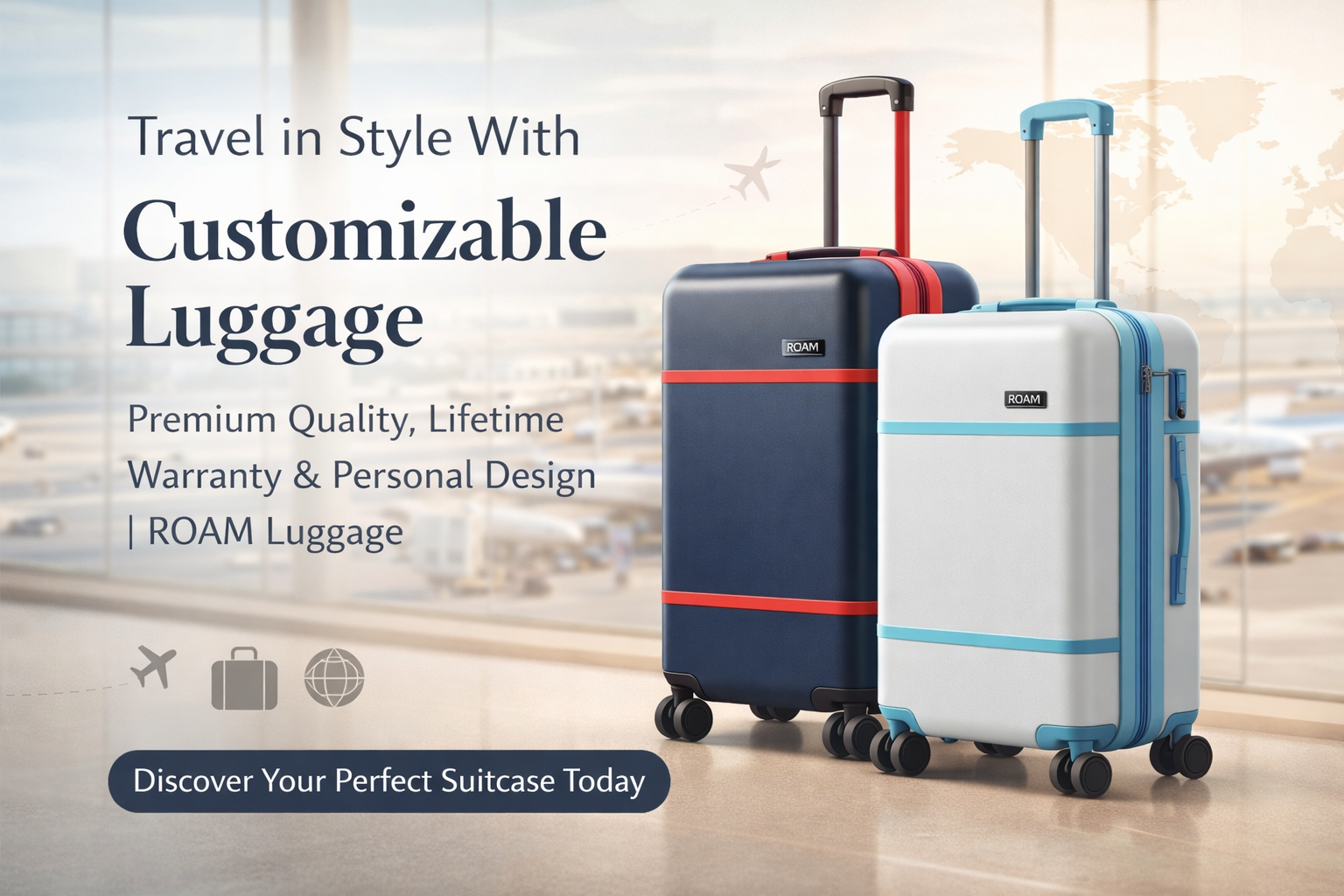 ROAM Premium Customizable Luggage & Travel Suitcases